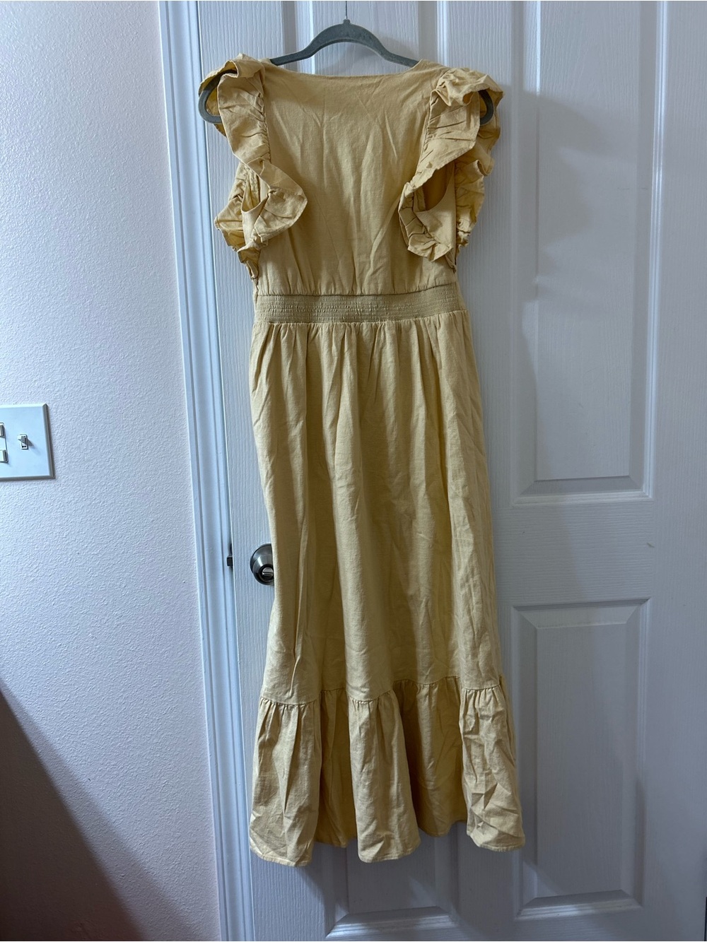 Yellow Ruffle-Sleeve Dress - Picture 3 of 3